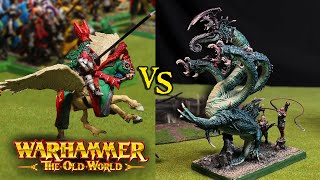 Dark Elves vs Bretonnians! | Warhammer The Old World 2000pt. Battle Report