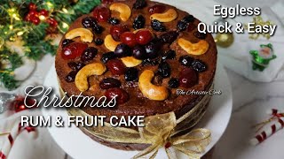 Eggless Plum Cake Recipe with Rum | Last Minute RUM Cake Christmas | EASY Quick Kerala Plum Cake