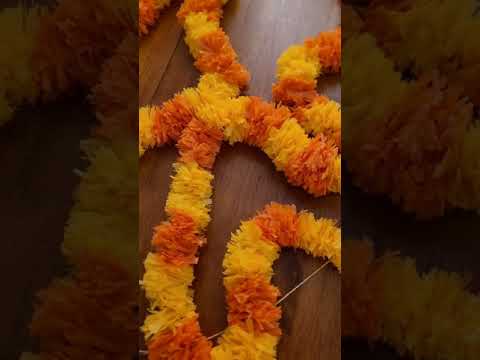 Pooja Ghar Mandir Decoration|Mariegold Flower Garland DIY | Diwali Special