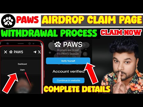 Paws Airdrop claim 🚨 | Paws Airdrop verify yourself | Paws new update today | paws Airdrop withdrawa