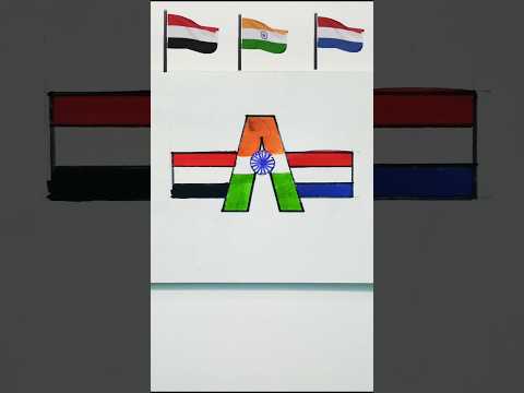 Yemen 🇾🇪 India 🇮🇳 And Netherland 🇳🇱 Flag Drawing | Independence day Art | #shorts #shortfeed