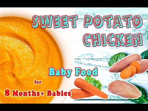 8 Months plus Baby Food || Sweet Potato Chicken Recipe