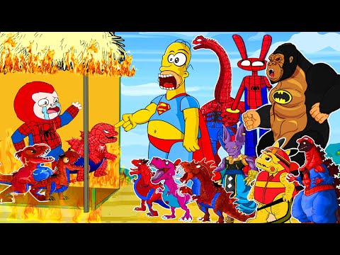 OF DINOSAURS, t-REX Rescue GODZILLA FIRE TRUCKS + EVOLUTION Jurassic Park References in The Simpsons