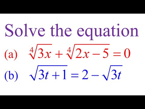 Algebra chap6 Example 27，28 解根式方程式Solve equation involving Radicals（老雷数学）