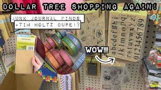 Dollar tree junk journal shopping // TIM HOLTZ STAMP DUPE!?