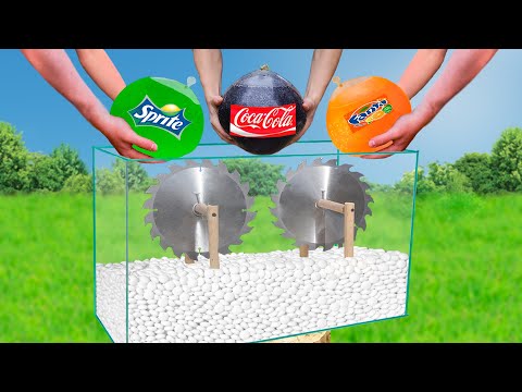 Experiment: Giant Balloons with Cola-cola & Fanta & Sprite VS Mentos in an Aquarium