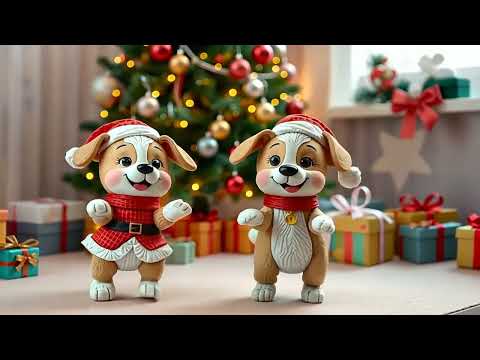 Dog & Bear Sensory - Jingle Bells Dance Little Cat | Ringing Bells Fun Christmas for Kids 🎅