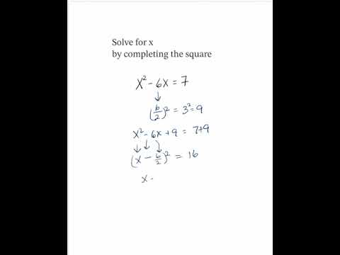 Complete The Square | Algebra Solve Quadratic Equation