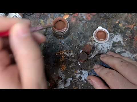 Tutorial how to paint a scenic base with rusty barrels.