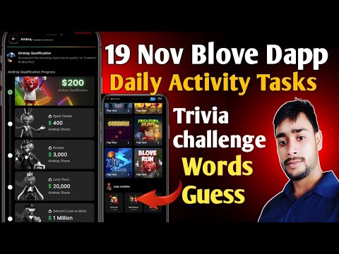 19 Nov Blove Dapp Trivia challenge & words guess combo | BLove  Daily Activity Today, crypto mining