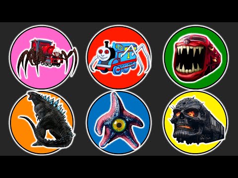 Spin Wheel Choo Choo Charles, Thomas Hantu, Train Eater, Godzilla, Starro, Kereta Hantu