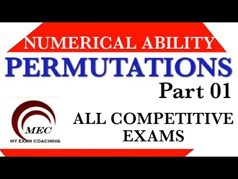 PERMUTATIONS - 01 NUMERICAL ABILITY  QUANTITATIVE APTITUDE  FOR COMPETITIVE EXAMS