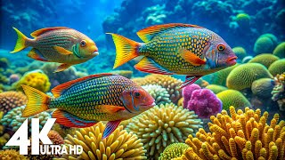 Aquarium 4K VIDEO(ULTRA HD) - Amazing Beautiful Coral Reef Fish - Sleep Relaxing Meditation Music #2