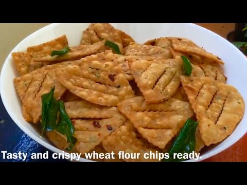 గోధుమపిండితో కరకరలాడే చిప్స్ (Type 1)|| Tasty and Crunchy Wheat Flour Chips || Atta Namkeen(Snack)