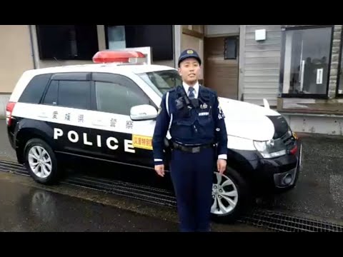 珠洲市折戸町付近における特別自動車警ら部隊（愛媛県警察）のパトロール状況