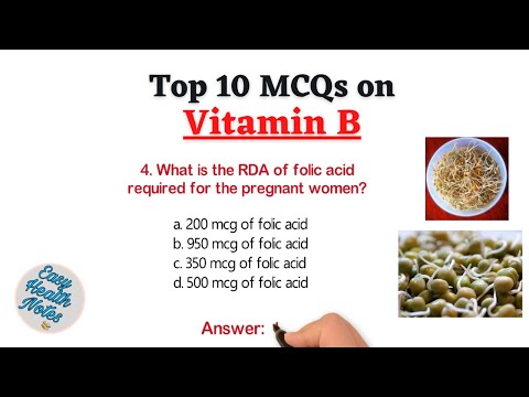 Vitamin B _Sources, Deficiency, and RDA ।। important mcqs with answer_Food & Nutrition