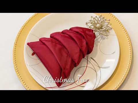 Fortune Cookie and Christmas Tree Napkin Fold