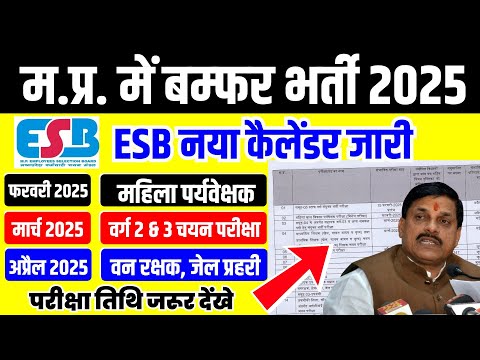 MPESB Calendar 2025 Out | Mahila Supervisor, MPTET Varg 2, Varg 3 | 2 महीने में कैसे करें तैयारी !