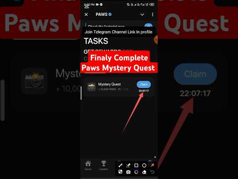 Paws new mystery quest complete claim 10000 paws #pawsnewtaskcomplete #pawsnewupdate #pawsairdrop