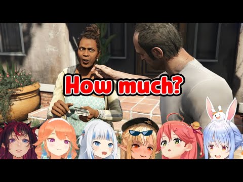 【Hololive】Trevor gives Franklin's aunt some money GTA V【English Sub】