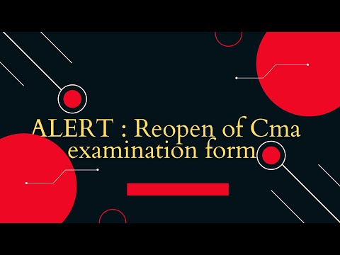 Alert: CMA Dec 2020 Examination form😃