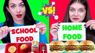 ASMR School Food VS Home Food Challenge By LiLiBu