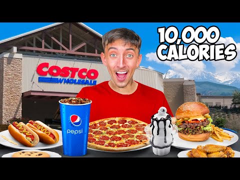 Eating The ENTIRE Costco Food Court Menu! (10,000 Calories)