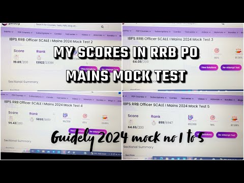 RRB PO MAINS MOCK TEST GUIDELY MOCK No. 1 to 5 | share your scores 👇🏻🤍