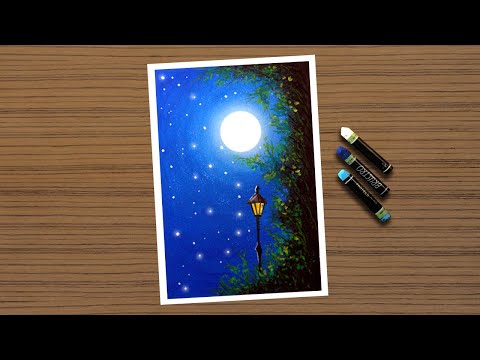 Mesmerizing Streetlight Oil Pastel Drawing Tutorial for Beginners  #drawingtechniques