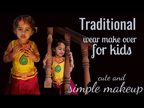 Simple traditional make over for kids in Tamil/Nila kaigirathu song (cute baby function apperance)