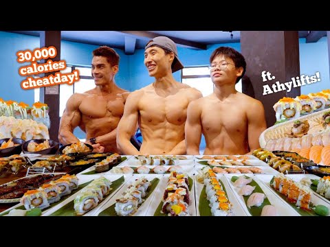 Workout with Singapore's Youngest Bodybuilder + Epic 30,000 Calorie All You Can Eat Sushi Buffet!