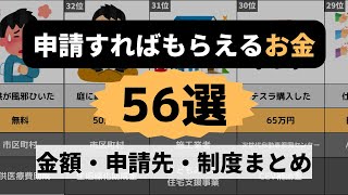 【知らないと損】実は申請すれば貰えるお金56選/知名度無いランキング/一位は誰も知らない/概要欄に制度の詳細