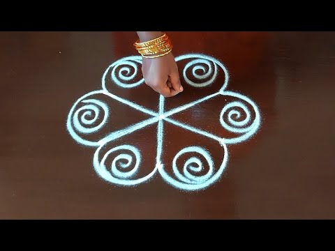 3*2 dots simple rangoli designs🌺 thipkiyanchi rangoli🌺 Rangoli muggulu 🌺 rangoli kolam