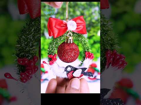 DIY Wreath Ornaments for Christmas Tree Decorations🎄Holiday Craft at Home #christmas #shorts