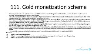 111. Gold Monetization Scheme