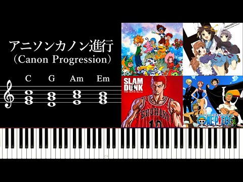 昔のアニソンカノン進行すぎる～使用楽曲、派生パターンの解説～The Anime Song Canon Progression～