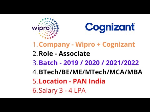 Wipro + Cognizant Hiring Developer Role (3 - 4  LPA) | Btech | BCA | 2019 2020 2021 | OFF CAMPUS