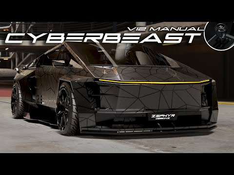 Tesla CYBERTRUCK V12 Manual Widebody Concept Cinematic 4K by Zephyr Designz