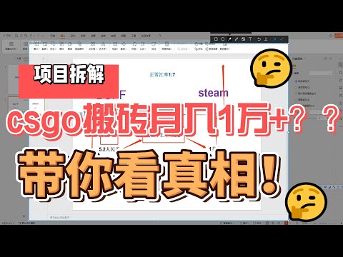 csgo搬砖项目月入10000+？，带你了解项目真实情况！