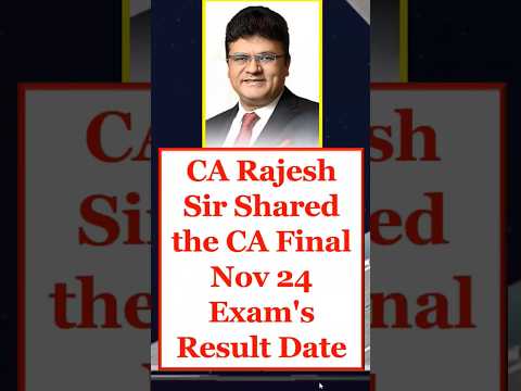 CA Final Nov 24  Result Date Update 👆 #shorts