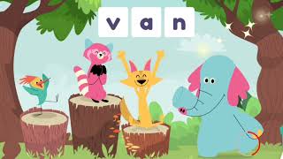 CVC Words | Words with v, a, n | Farman Academy Kids | consonant-vowel-consonant words