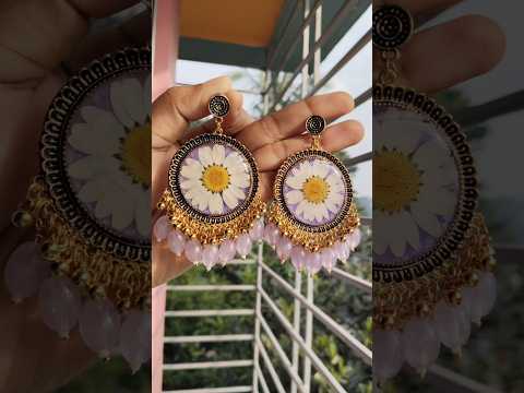 Daisy flower in resin jhumko💜 #yoursuchana #resinjhumka #viralvideo #shortsfeed #minivlogs #resinart