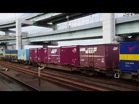 EH500貨物列車スペースワールド駅通過