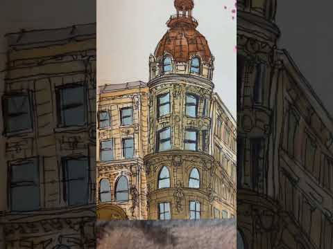 Drawing a beholding with markers! #art #artdrawing #matkers #architecture #perspectivedrawings