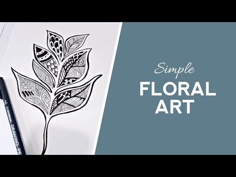 SIMPLE FLORAL ART | speed art video #floralart #artwork