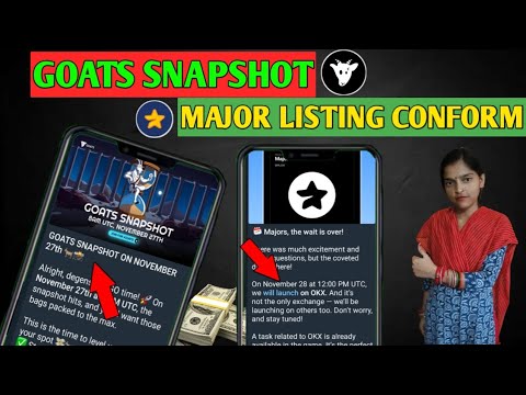 Goats🐐 snapshot & Major⭐ listing date confirmed | Goats airdrop | Major airdrop |