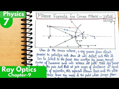 7) Mirror formula for Convex mirror for virtual image| Ray optics and optical instruments Class12