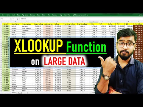 How To Apply XLOOKUP Formula on Large Data in Excel [Hindi] #excel