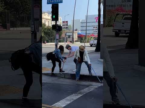 Kind Strangers Help an Elderly Woman Cross the Street Safely #stories