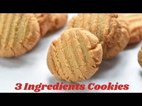 3-Ingredients Almond Cookies Without Egg ,Butter, Dairy and Refined sugar